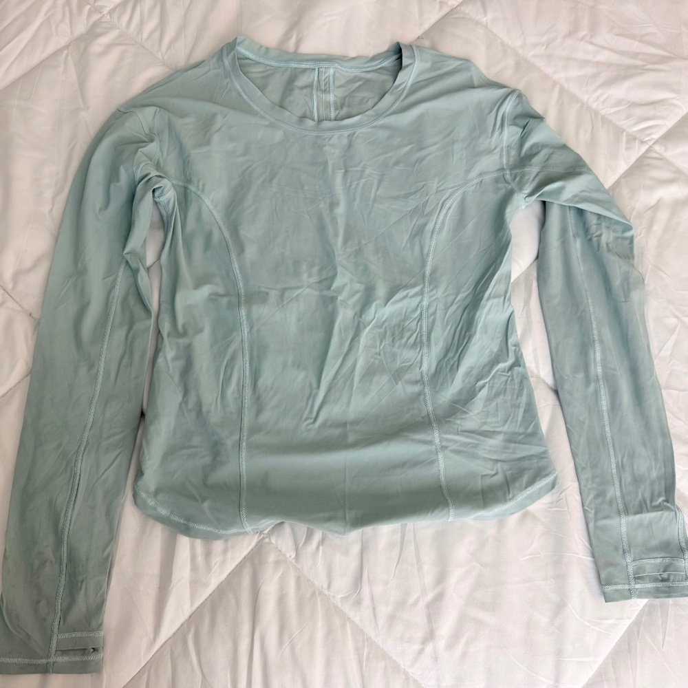 Lululemon Womens Blue Sports Activewear Oversized Long Sleeve - Medium